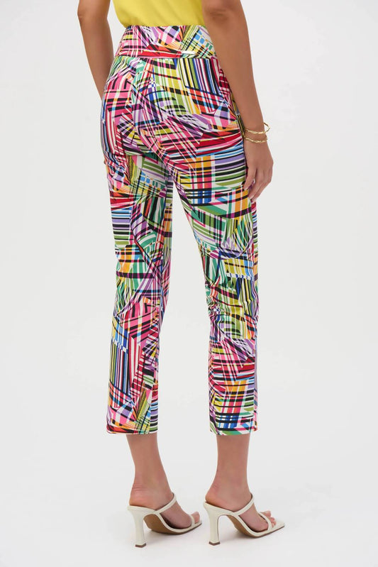 Joseph Ribkoff - Printed Pull On Straight Cropped Pants