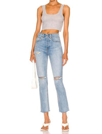 Grlfrnd - Karolina High Rise Straight Crop Jeans