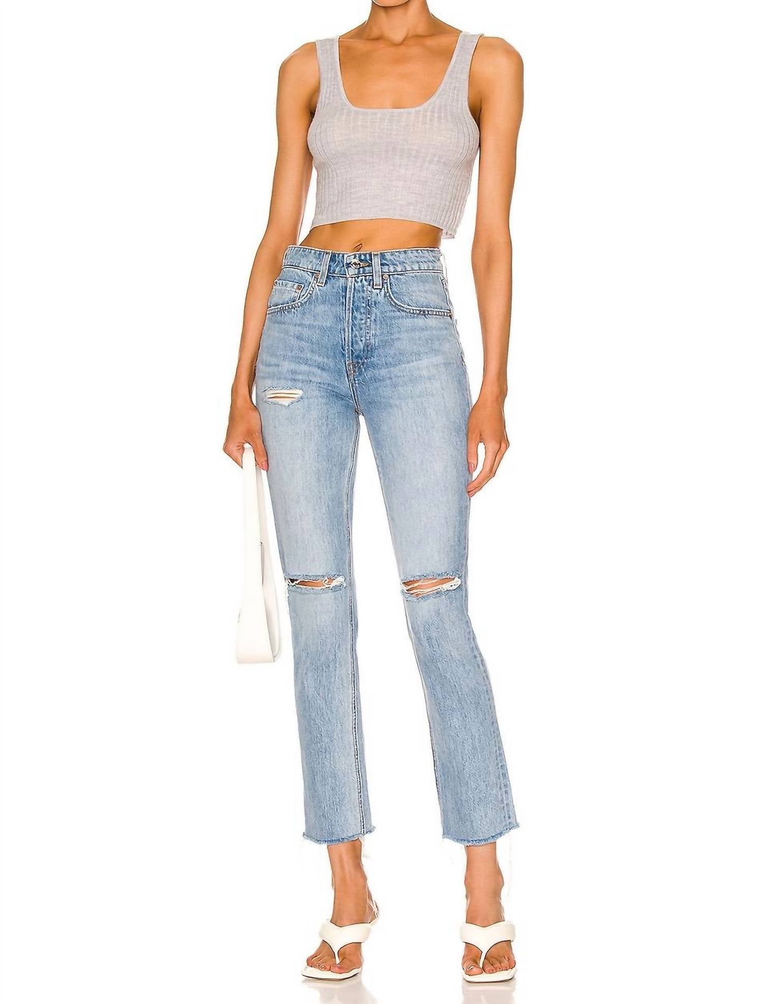 Grlfrnd - Karolina High Rise Straight Crop Jeans