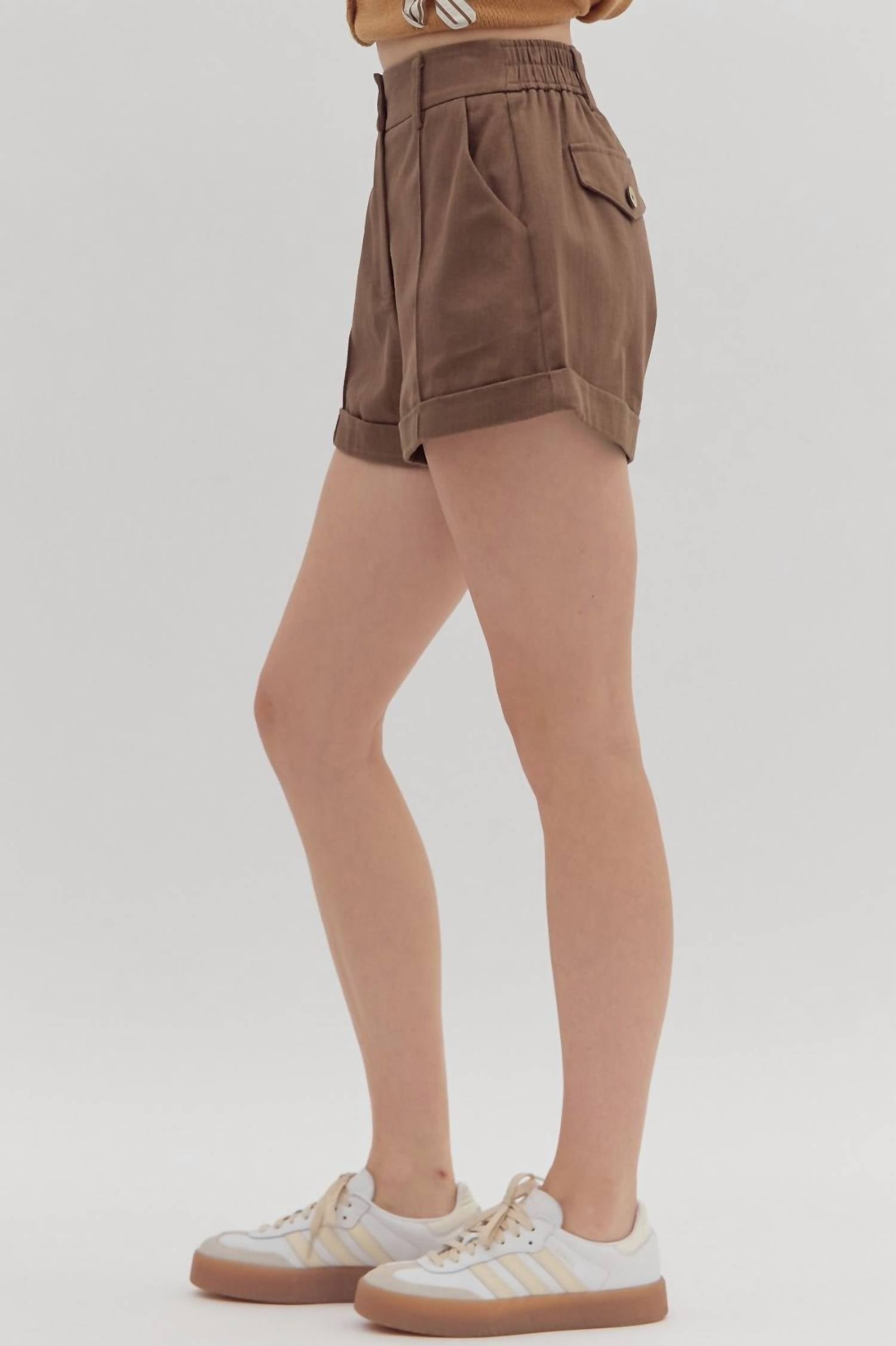Entro - Nellie High-waist Rolled Cuff Shorts