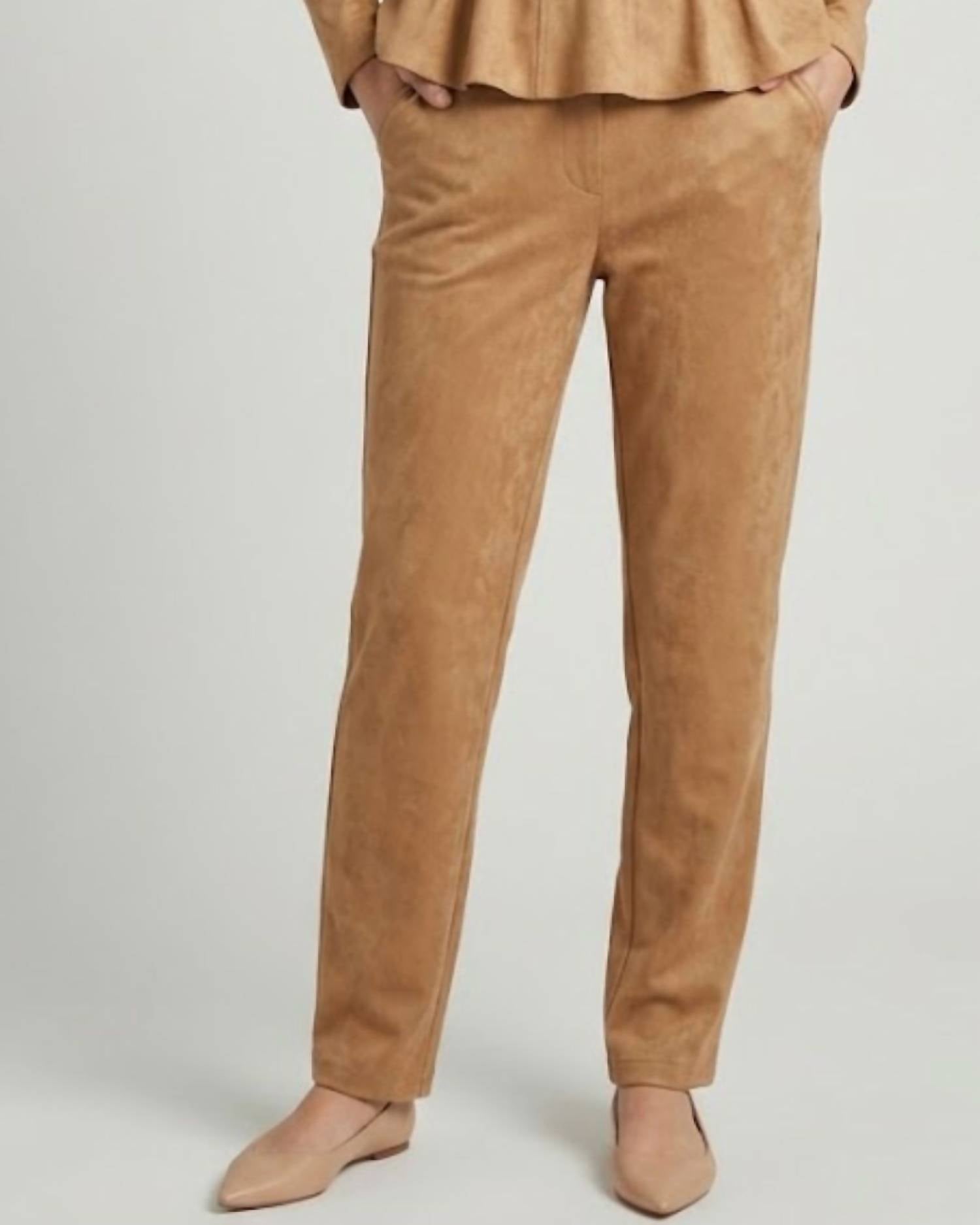 Mustard Seed Harlow Suede Pants in beige - women's pants