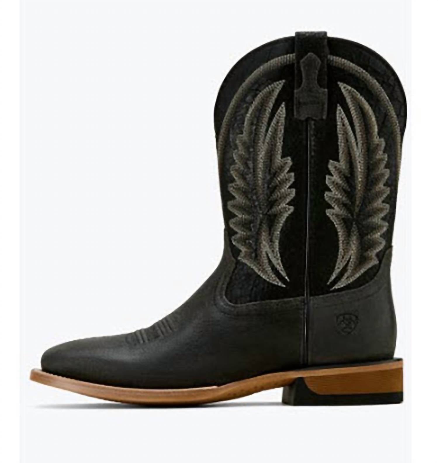 ARIAT Men's Shock Shield Sidewinder Grizzle Cowboy Boot in grey black - men's boots