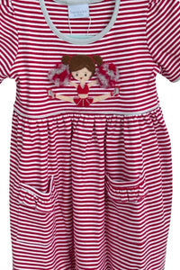 SQUIGGLES Girls Cheerleader Dress in crimson - kids' dress - detail view