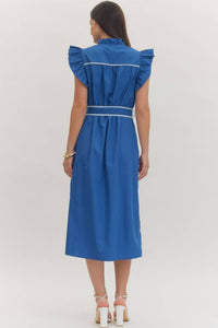 Entro - Ruffle Sleeve Midi Dress