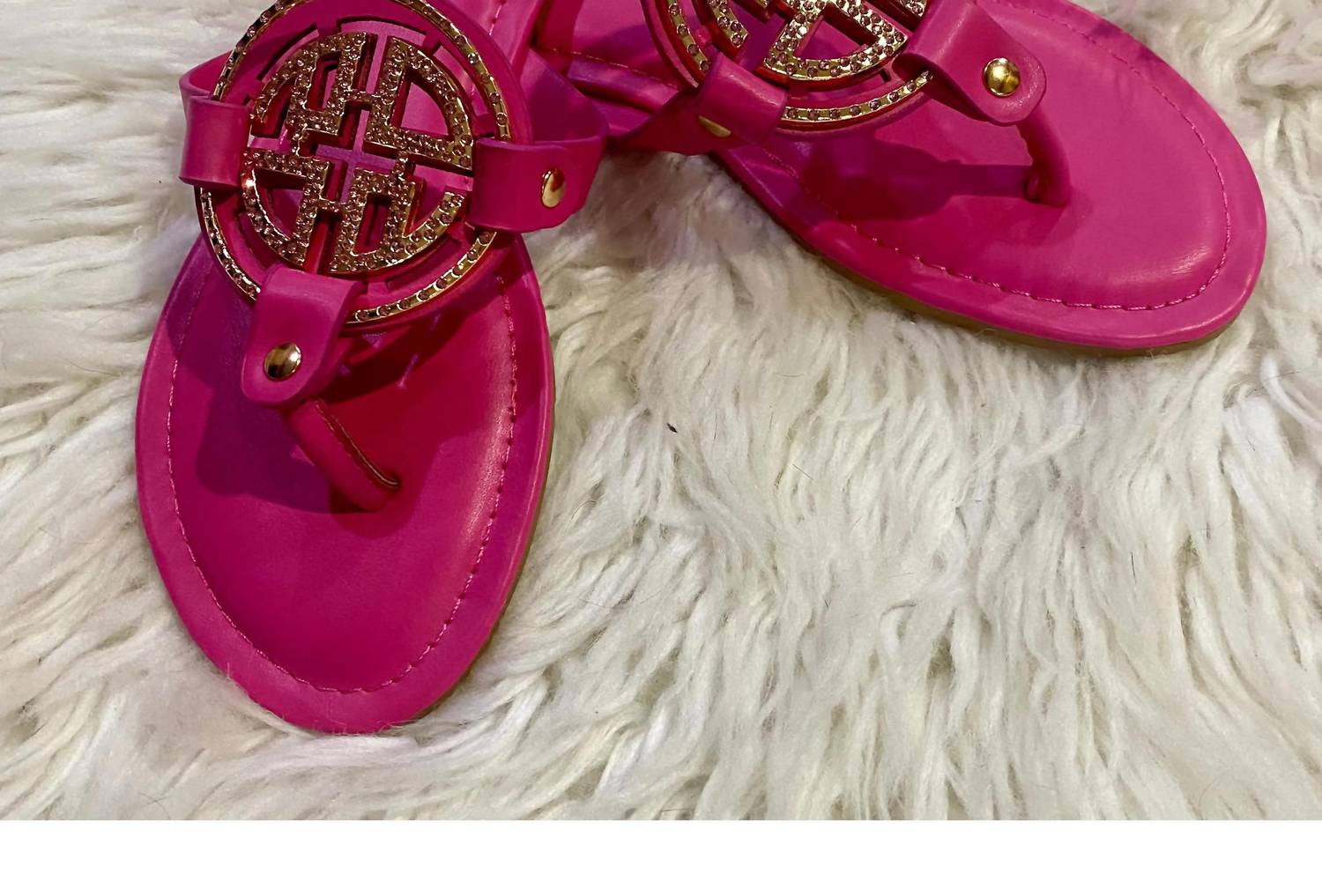 Pierre Dumas - Women's Rhinestone Medallion Sandals