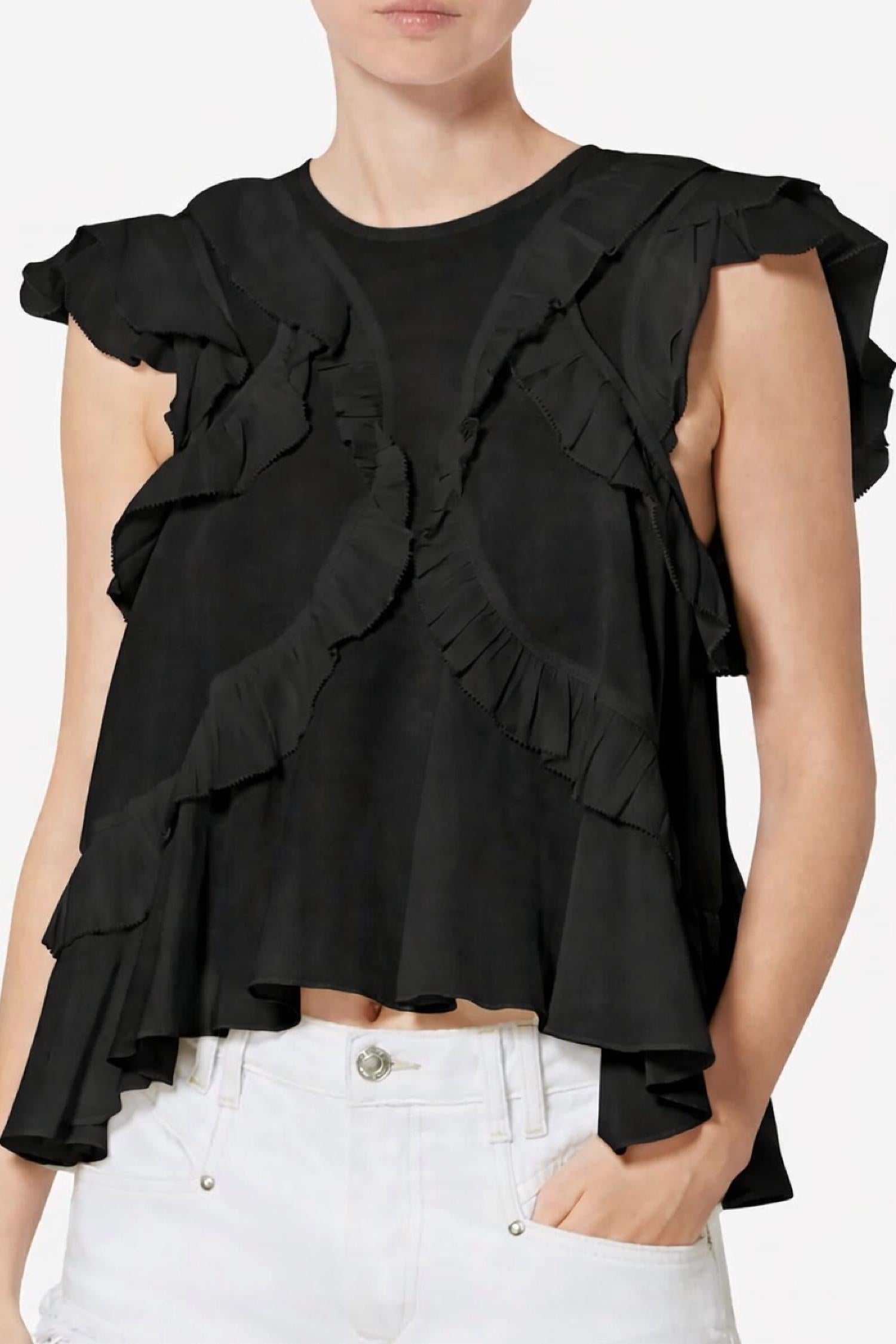 ISABEL MARANT Nalou Top in black 1 - women's shirt