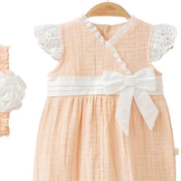 Omnis Pura - Girls Harper Muslin Romper With Headband