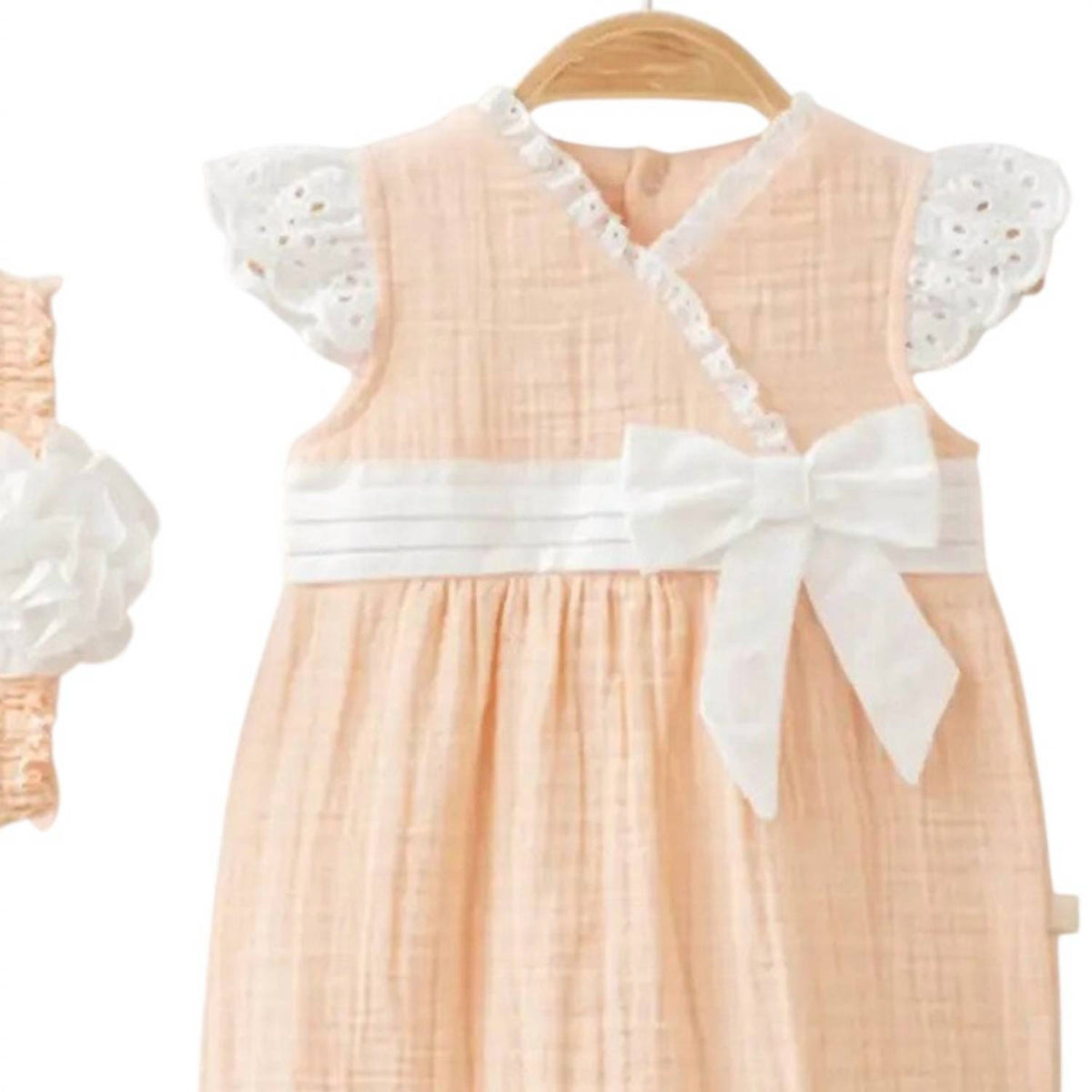 Omnis Pura - Girls Harper Muslin Romper With Headband