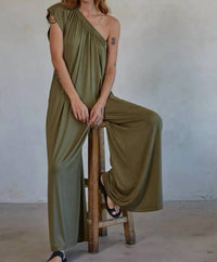 By Together - Women's Olivia One Shoulder Wide Leg Jumpsuit