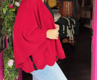 Heathmoor - Short Sweater Shrug With Scallop Sleeve