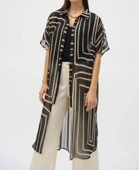 Joseph Ribkoff - Geometric Sheer Chiffon Blouse
