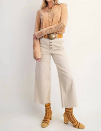 Easel - Button-front High-rise Twill Pants