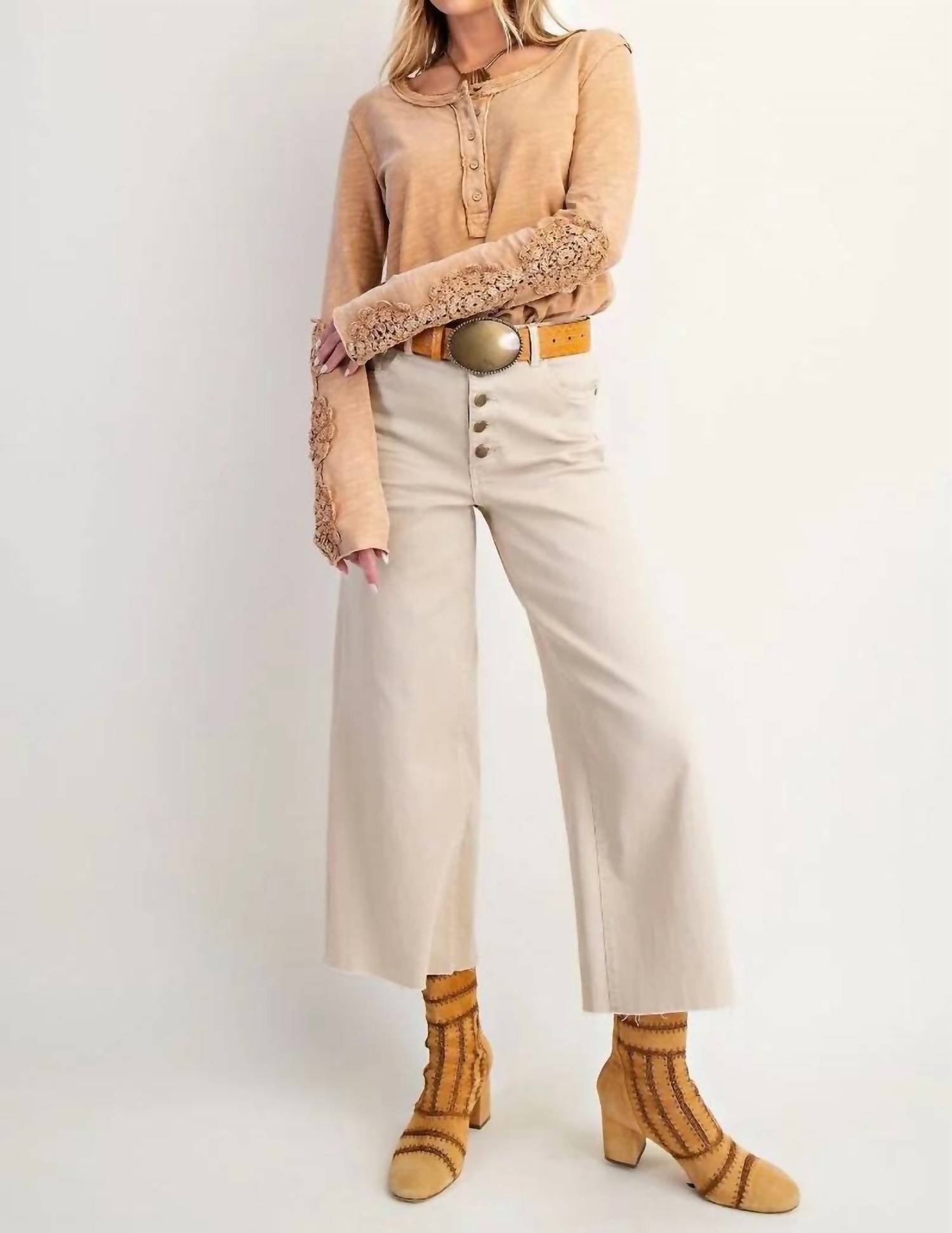 Easel - Button-front High-rise Twill Pants