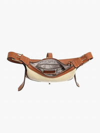 Jen & Co. - Women's Ariana Straw And Vegan Leather Shoulder Bag