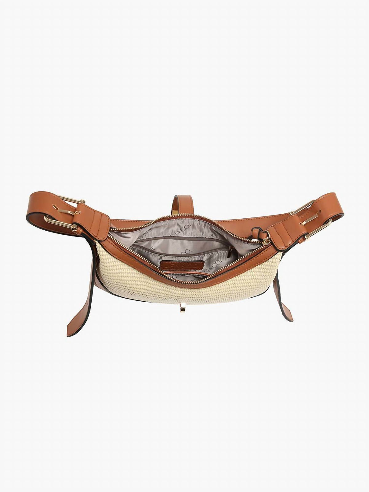 Jen & Co. - Women's Ariana Straw And Vegan Leather Shoulder Bag