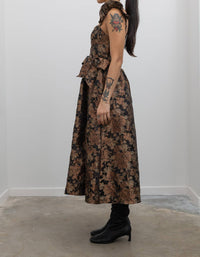 Collective - Floral Jacquard Corset Midi Dress