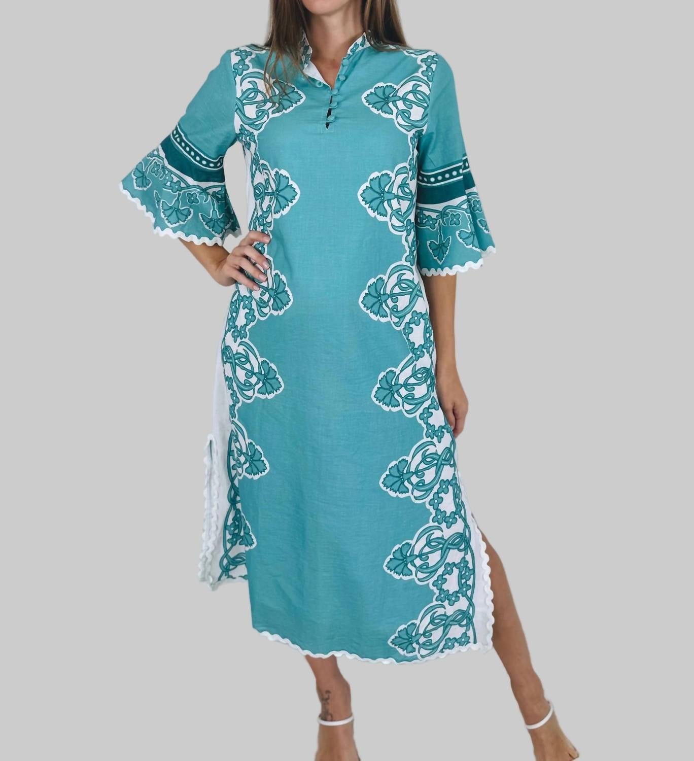 IslaPayal Como Midi Dress in carnation teal - women's dress