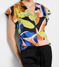 Nic + Zoe - Mega Blooms Flutter Woven Top