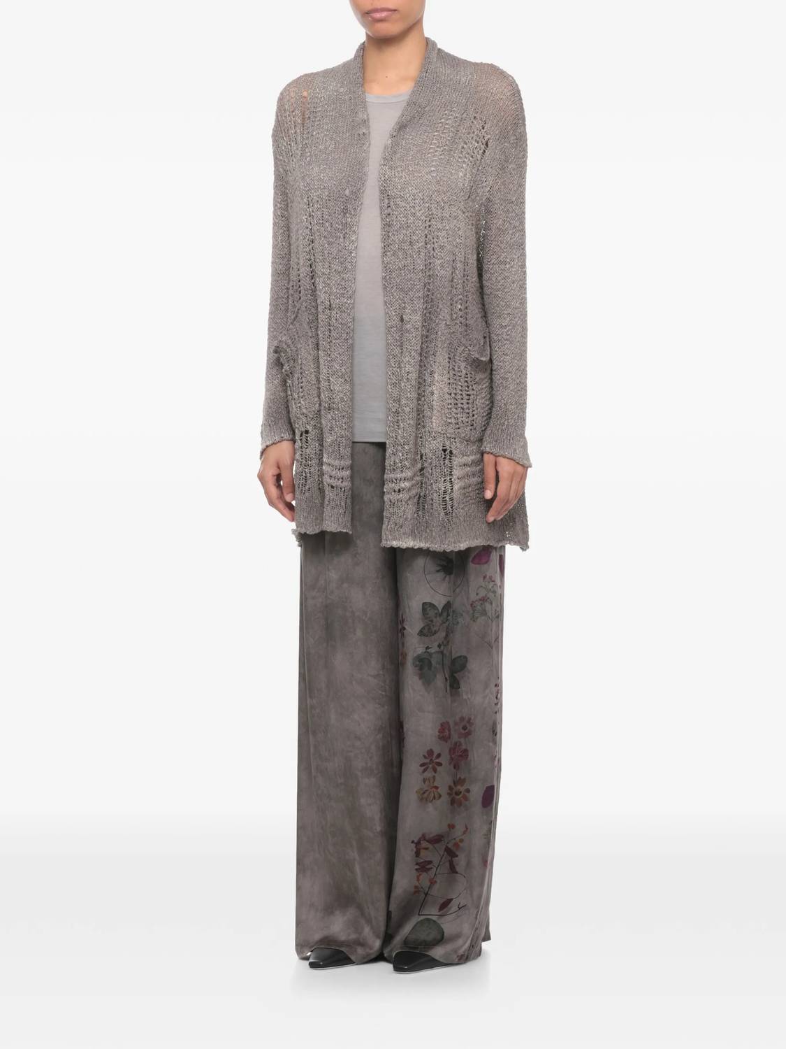 Avant Toi - Pre-loved Lamenated Mettalic Coated Open Mesh Cashmere Silk Cardigan