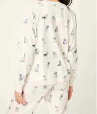 PJ Salvage My Dog Is My Valentine Pj Set in white - women's sleepwear - alternate view