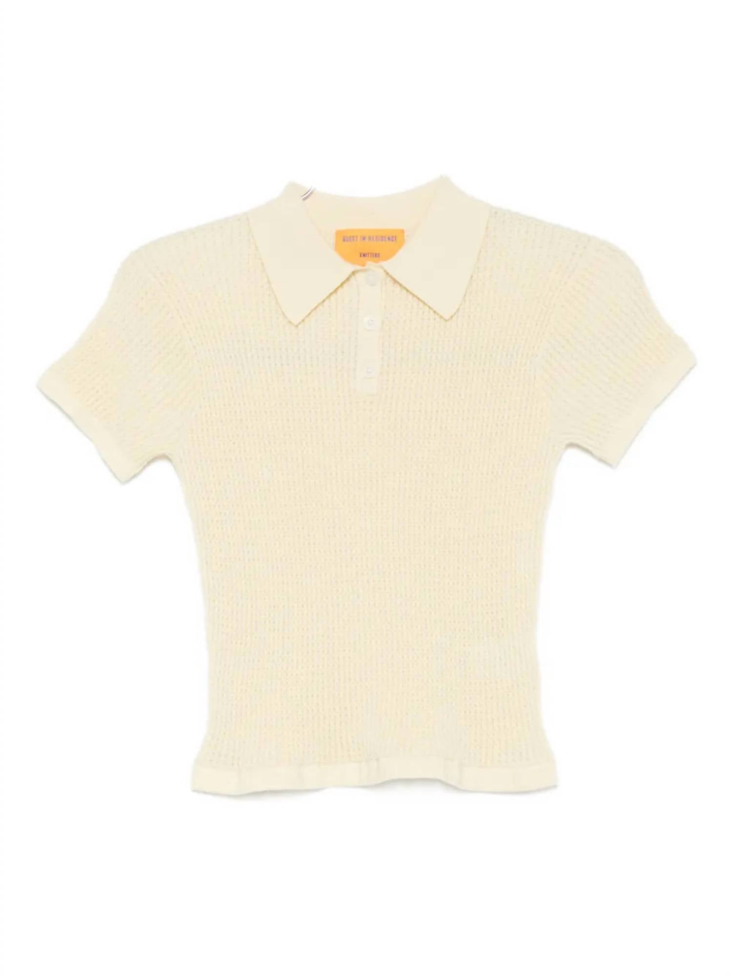 Guest In Residence Shrunken Polo Top in residence shrunken polo top in mist - women's t-shirt - view 4