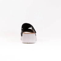 VIONIC Women's Uptown Sunset Wedge Sandal in black leather - women's sandal - view 6