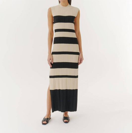 Atm - VISCOSE VARIEGATED STRIPED MAXI DRESS