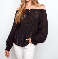 Charlie B - Cotton Voile Off The Shoulder Blouse
