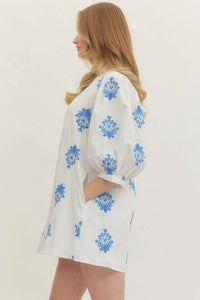 Entro - Chambray Floral Dress