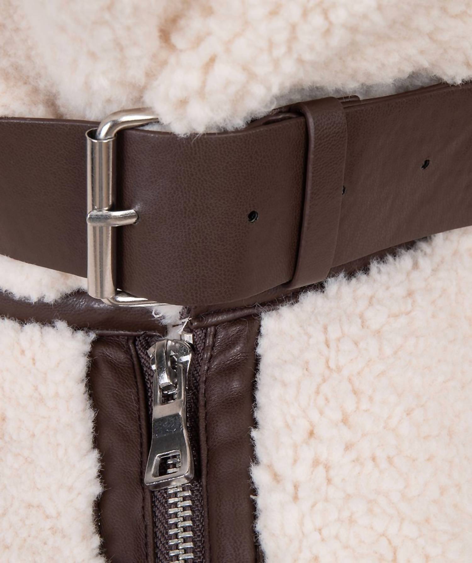 Esqualo - Boell Bonded Suede And Faux Fur Aviator Jacket