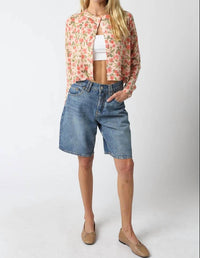 OLIVACEOUS Louise Floral Knit Top in multi - women's shirt - alternate view