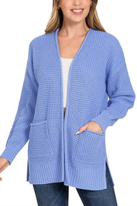 Vanilla Monkey - Low Gauge Waffle Open Cardigan Sweater