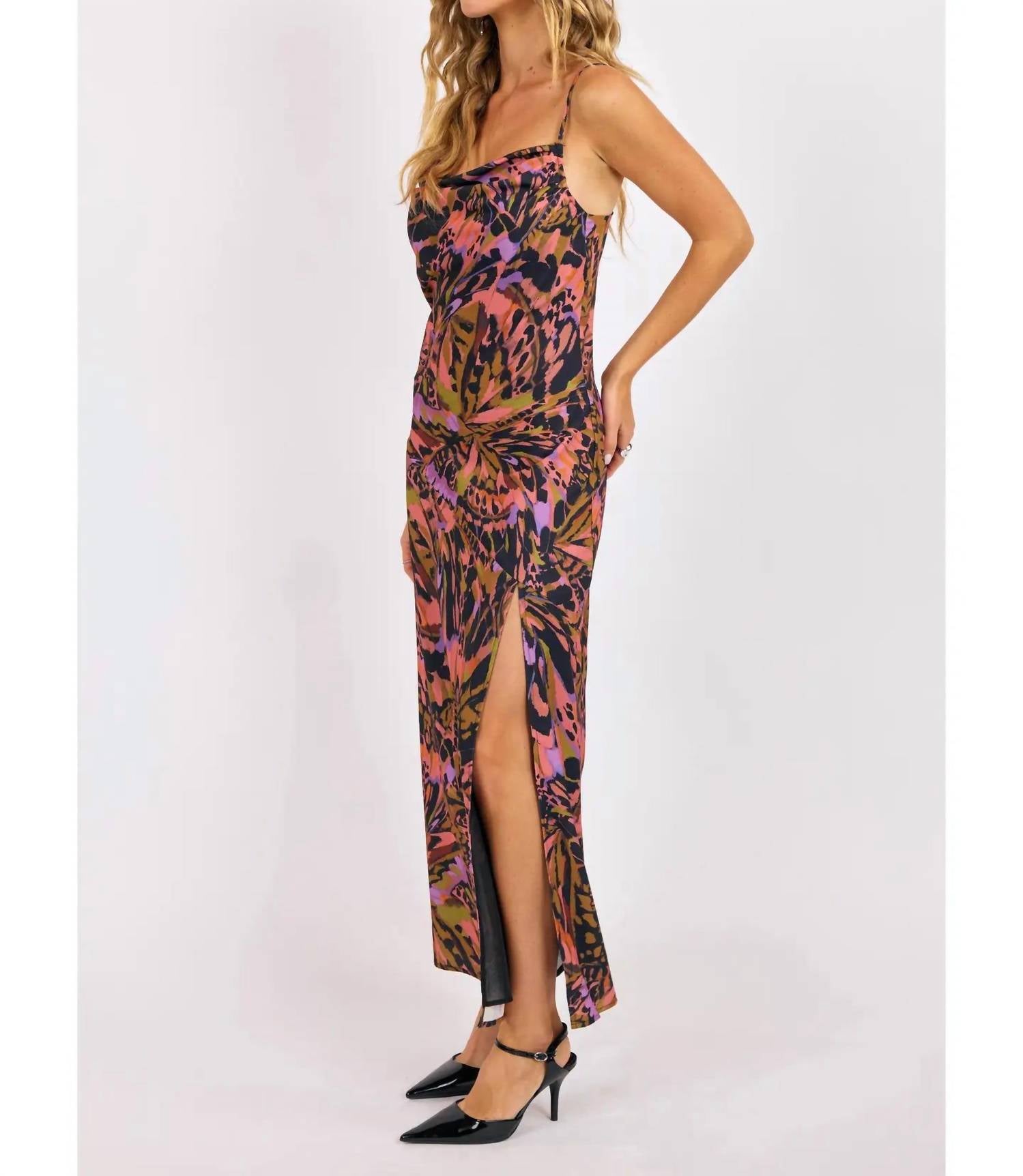 Sage The Label - Butterfly Kiss High Slit Maxi Slip Dress