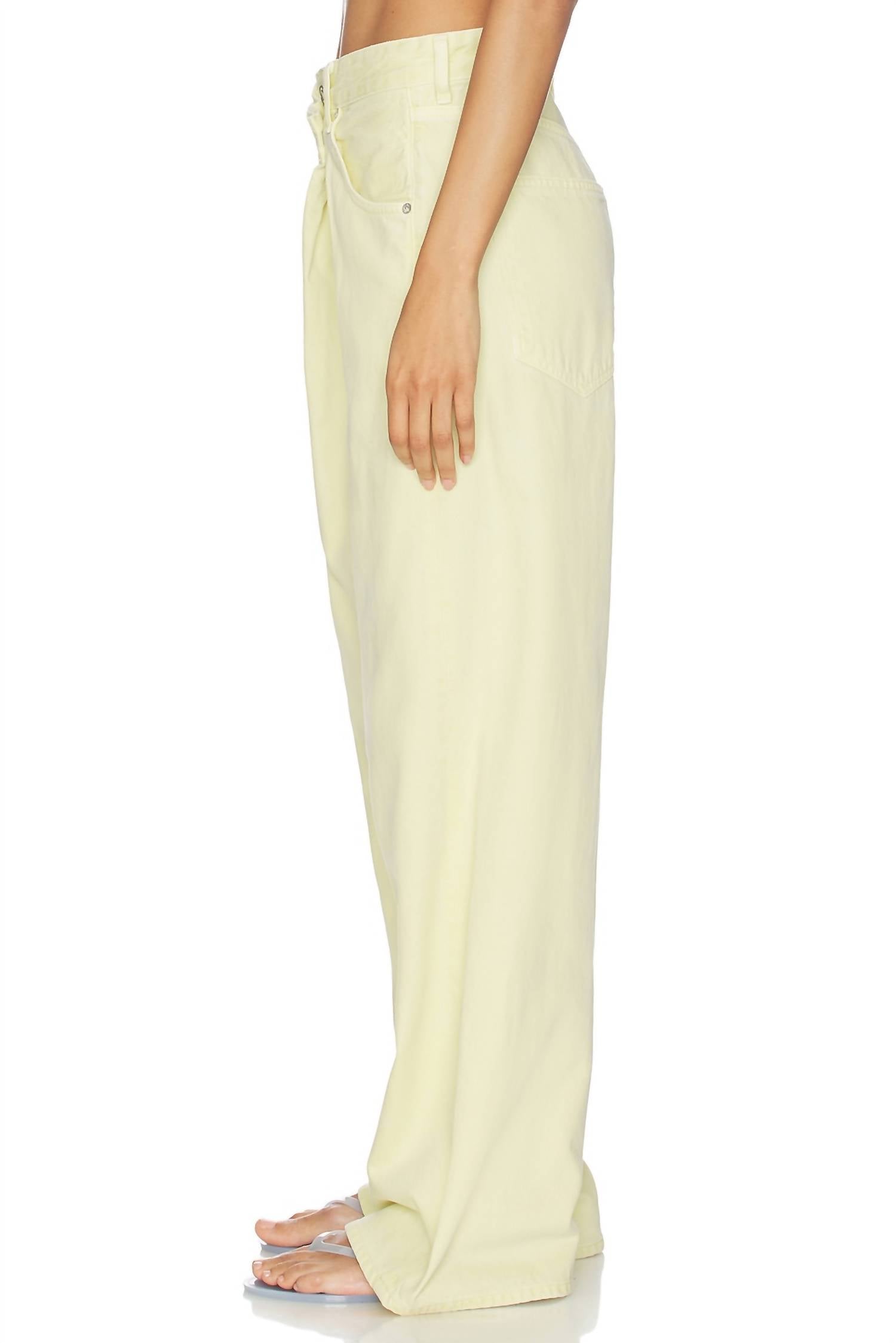 AGOLDE Vana Fold Jean in lemon zest - women's jeans - alternate view