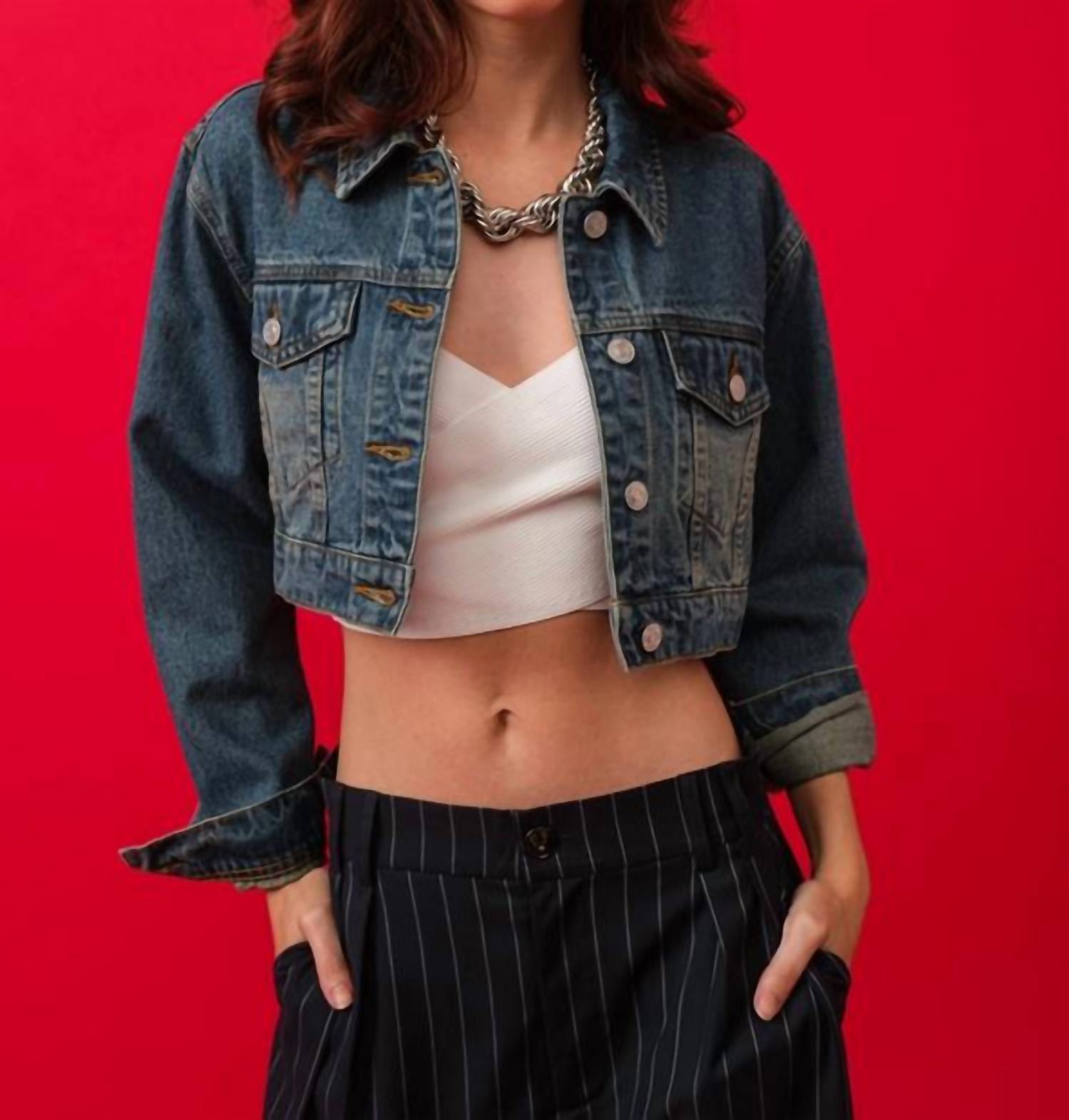 Signature8 - Button-down Crop Jacket