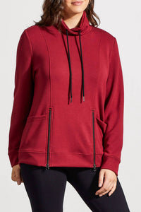 Tribal - Long Sleeve Funnel Neck Sweatshirt With Pockets