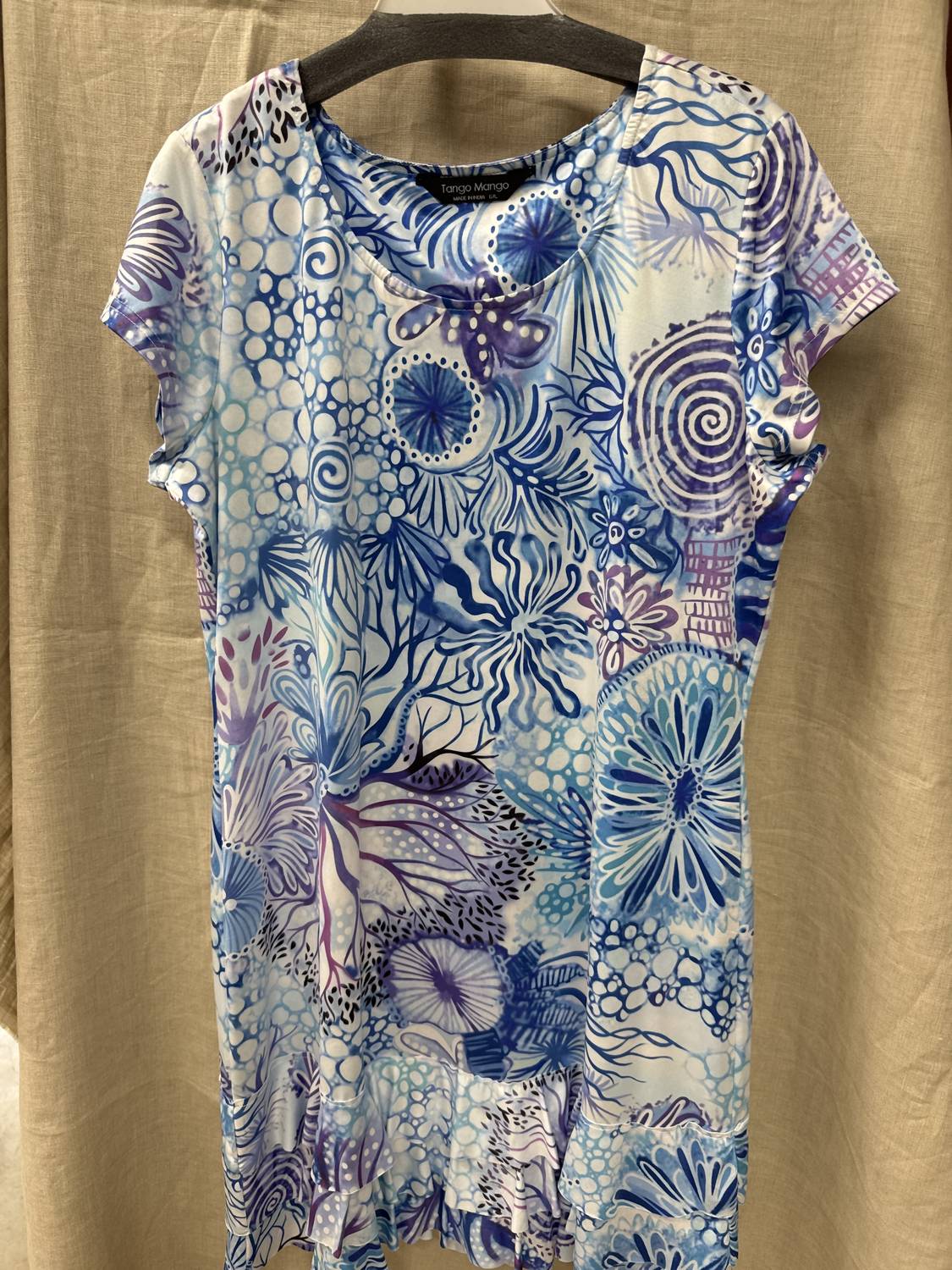 Tango Mango Women's Ruffle Hem Dress in blues violet - women's dress