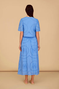 Olivia by Livro Heidi Top in azul lace - women's blouse - alternate view