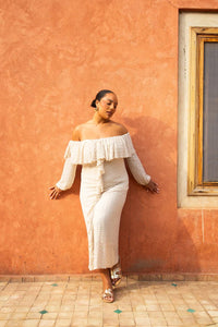 Fashion Szn Curve - Ruffle Bardot Midi Dress - Plus Size