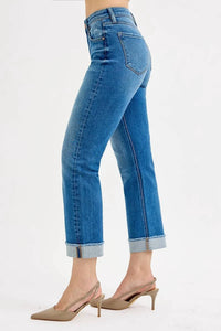 Risen - Women's High Rise Boyfriend Fit Ankle Jeans