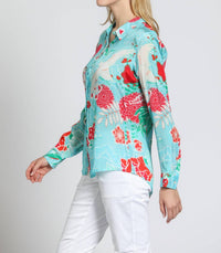 Apny - Multi Button-up Shirt With Roll-up Sleeve