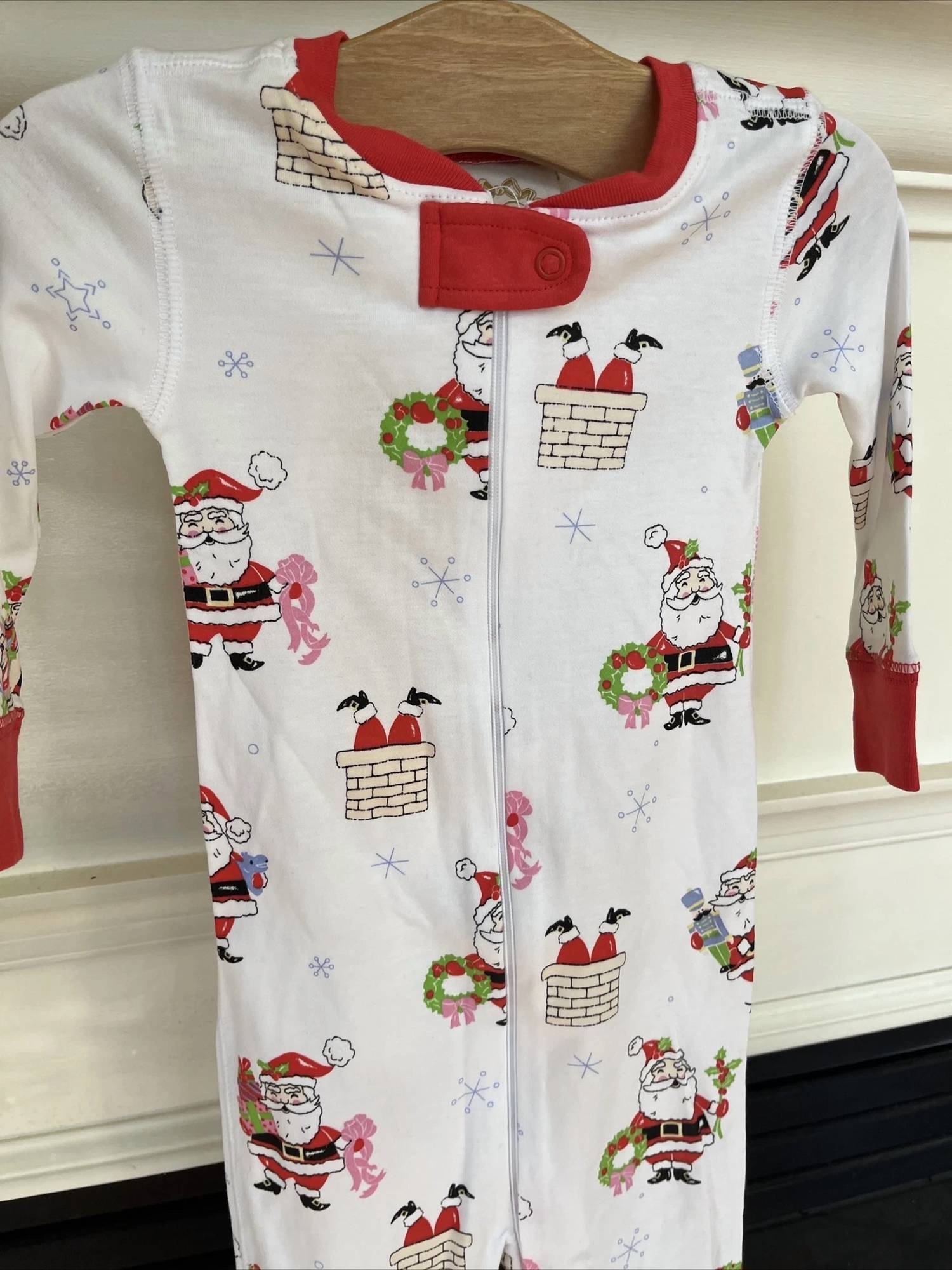 The Beaufort Bonnet Company Girls' Be Jolly Santa One Piece in red - kids' item - alternate view
