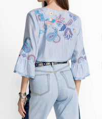 Johnny Was - NEILLY RUFFLE SLEEVE BLOUSE