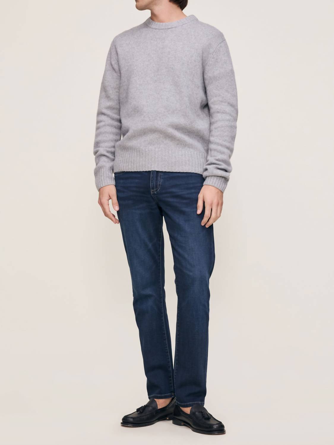 DL1961 - Men's Crewneck Sweater in ashen - men's sweater - detail view