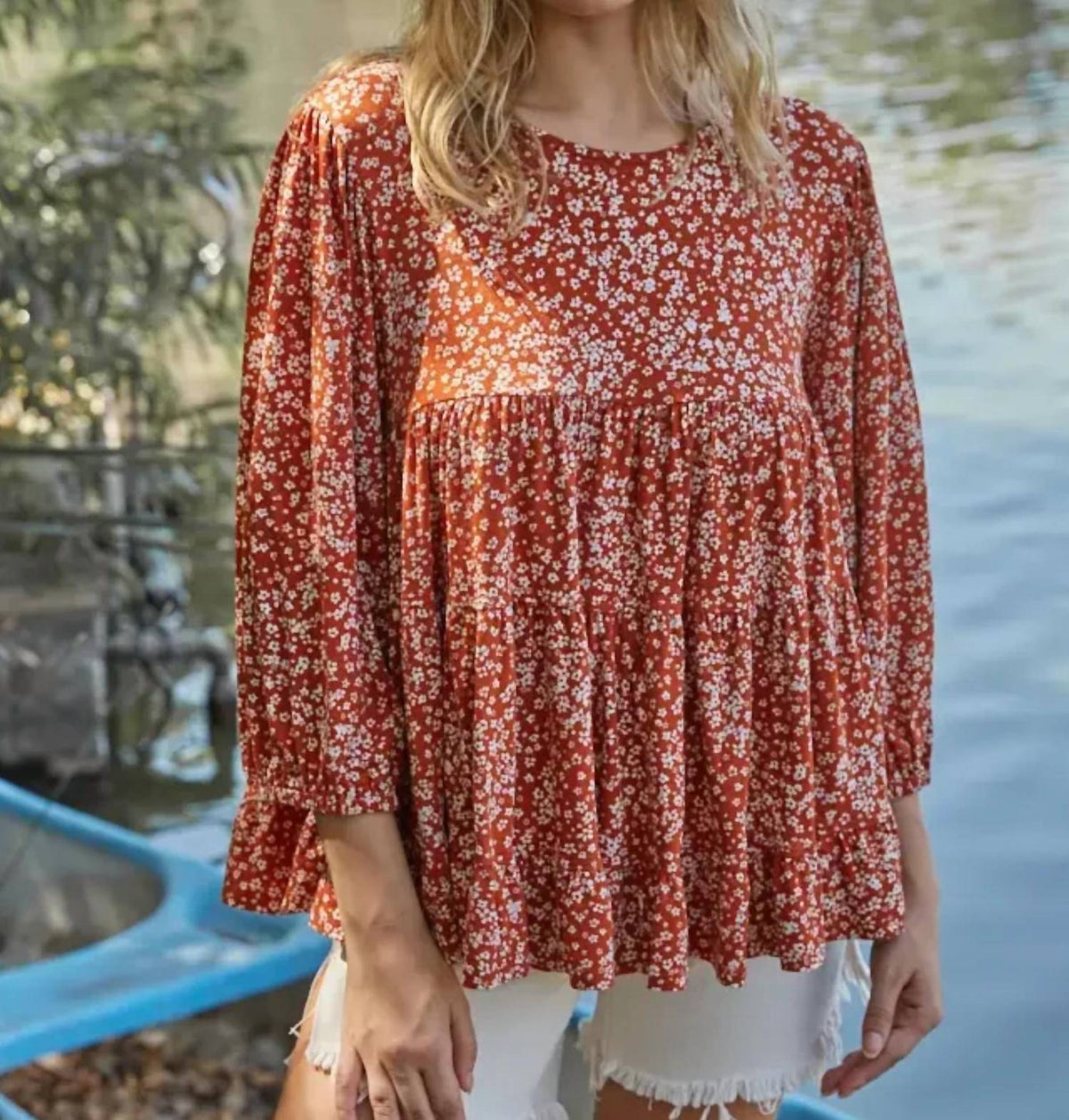 By Together - Balloon Sleeve Tunic Top