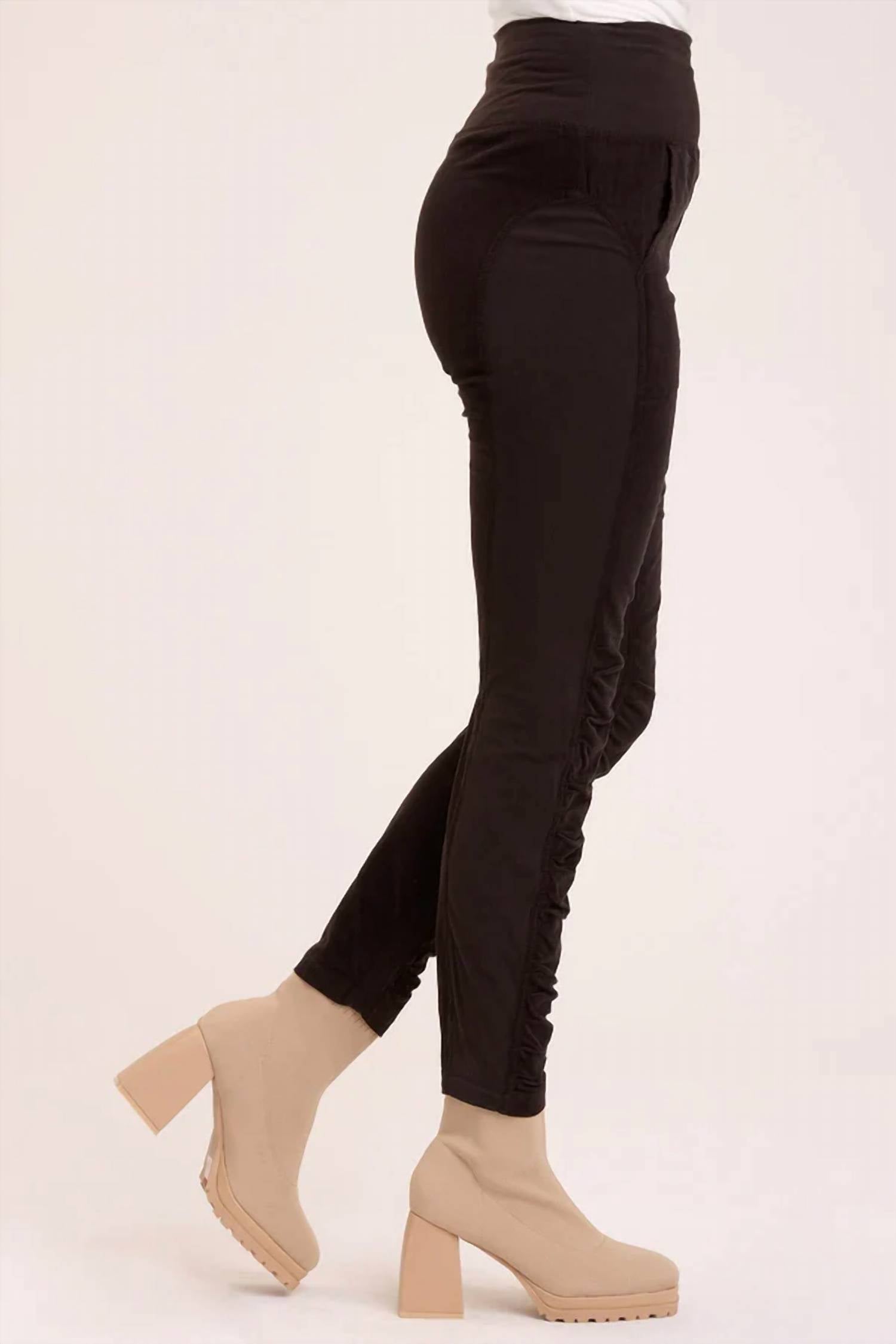 XCVI Cord Penny Legging in black - women's pants - detail view