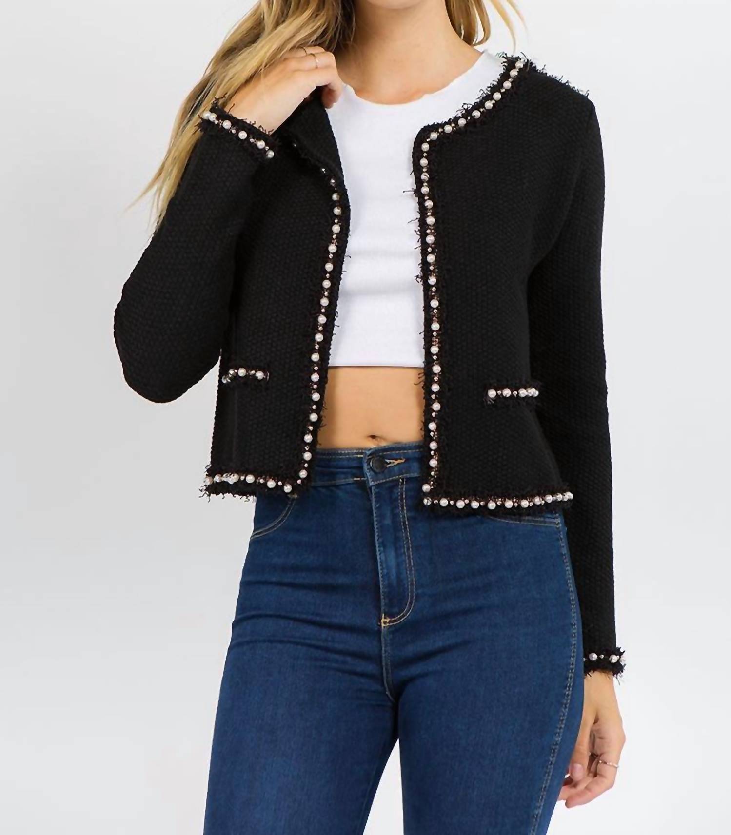 Twin Angels - Women's Josette Frayed Pearl Jacket