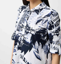 Joseph Ribkoff - Stretch Poplin Conversational Print Shift Dress