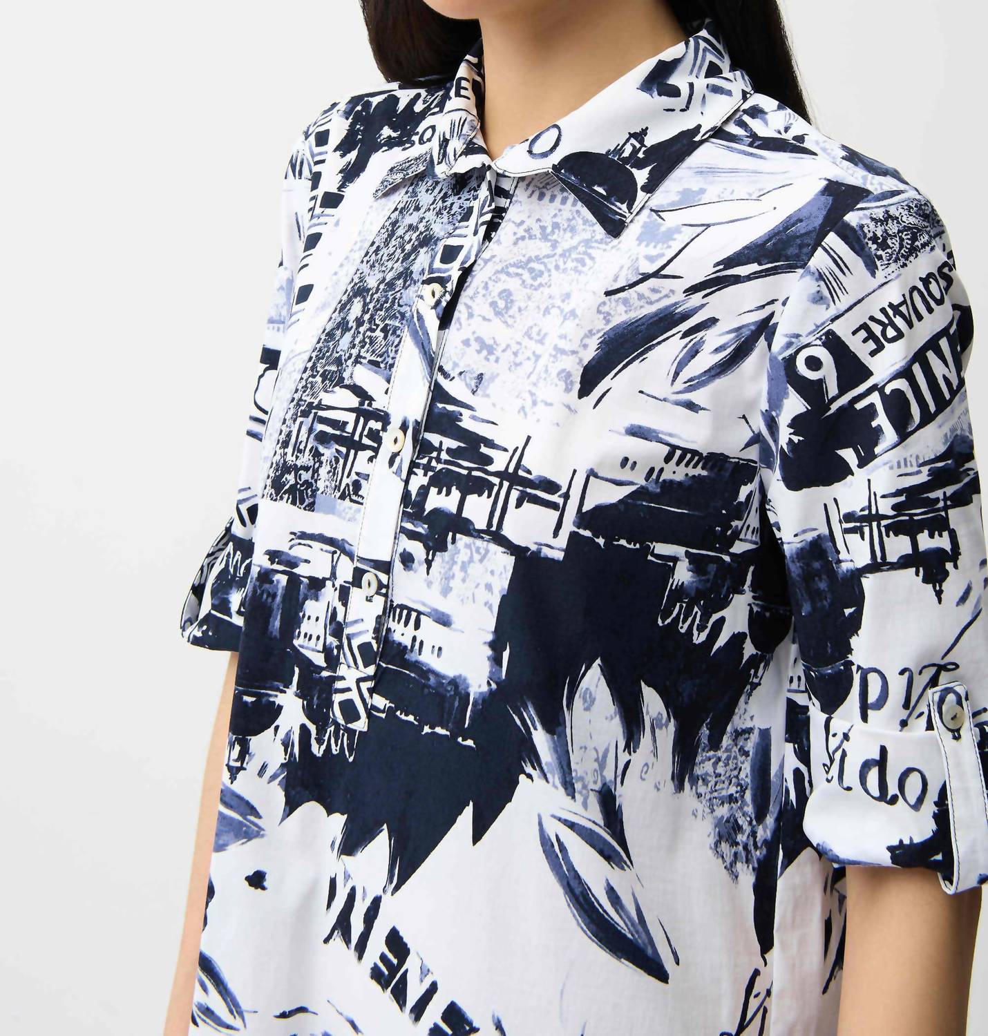 Joseph Ribkoff - Stretch Poplin Conversational Print Shift Dress
