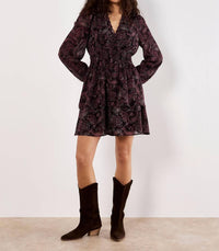 Apricot - Batik Paisley Ruffle Detail Dress